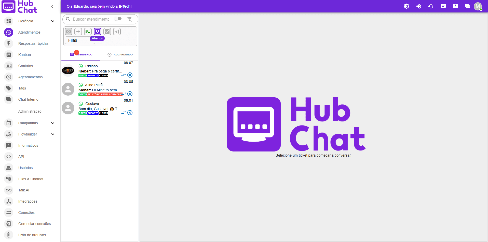 Demonstração do Hub Chat
